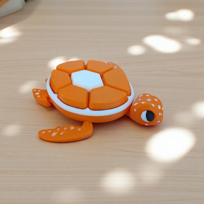 Orange Turtle Fidget Clicker – Sensory Toy for Autism ADHD Anxiety – Mechanical Key Switch Fidget – Stress Relief Gift