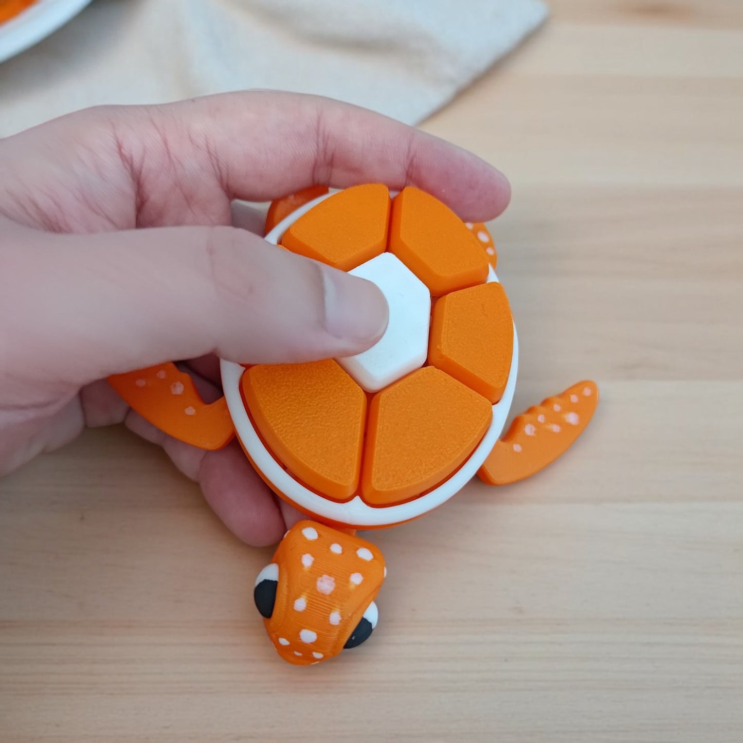 Orange Turtle Fidget Clicker – Sensory Toy for Autism ADHD Anxiety – Mechanical Key Switch Fidget – Stress Relief Gift