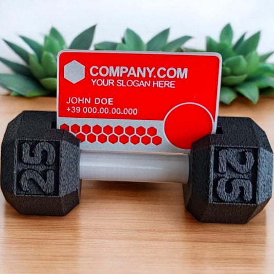 Dumbbell Business Card Holder – Gym-Inspired Desk Accessory for Fitness Professionals