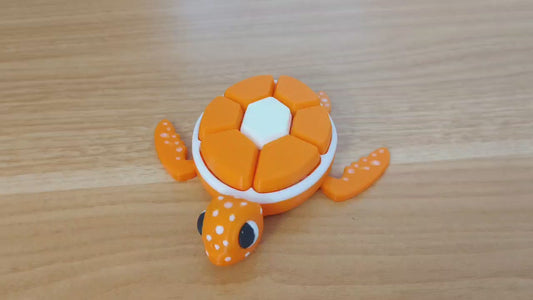 Orange Turtle Fidget Clicker – Sensory Toy for Autism ADHD Anxiety – Mechanical Key Switch Fidget – Stress Relief Gift